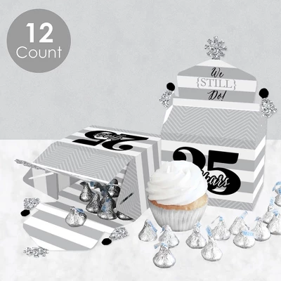 Big Dot Of Happiness We Still Do - 25th Wedding Anniversary - Treat Box Party Favors - Anniversary Party Goodie Gable Boxes - Set Of 12 2 Big Dot Of Happiness We Still Do - 25th Wedding Anniversary - Treat Box Party Favors - Anniversary Party Goodie Gable Boxes - Set Of 12 - Image 2