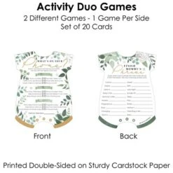 Big Dot Of Happiness Boho Botanical Baby - 2-in-1 Greenery Baby Shower Cards - Activity Duo Games - Set Of 20 -Anagram Shop GUEST 8dac4411 780f 4c4f 8781 581a50998bed
