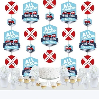 Big Dot Of Happiness Railroad Party Crossing - Train Birthday Party Or Baby Shower DIY Dangler Backdrop - Hanging Vertical Decorations - 30 Pieces 1 Big Dot Of Happiness Railroad Party Crossing - Train Birthday Party Or Baby Shower DIY Dangler Backdrop - Hanging Vertical Decorations - 30 Pieces