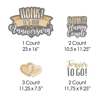 Big Dot Of Happiness Honk, It's Our Anniversary - Yard Sign And Outdoor Lawn Decorations - Gold And Silver Wedding Anniversary Yard Signs - Set Of 8 4 Big Dot Of Happiness Honk, It's Our Anniversary - Yard Sign And Outdoor Lawn Decorations - Gold And Silver Wedding Anniversary Yard Signs - Set Of 8 - Image 4