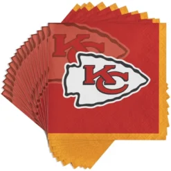 NFL 48ct Kansas City Chiefs Football Beverage Napkins