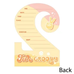 Big Dot Of Happiness Two Groovy - Shaped Fill-In Invitations - Boho Hippie Second Birthday Party Invitation Cards With Envelopes - Set Of 12 -Anagram Shop GUEST 91b5b933 3699 43b4 bd2e 4f5322f463eb