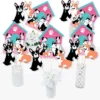Big Dot Of Happiness Pawty Like A Puppy Girl - Pink Dog Baby Shower Or Birthday Party Centerpiece Sticks - Table Toppers - Set Of 15