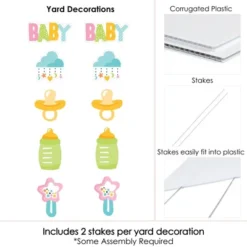 Big Dot Of Happiness Colorful Baby Shower - Bottle, Rattle, Pacifier, Rain Cloud Lawn Decor - Outdoor Gender Neutral Party Yard Decorations - 10 Piece -Anagram Shop GUEST 9214be09 ddda 4669 9a68 385e1f160457