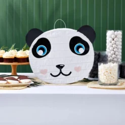 Blue Panda Small Panda Pinata, Kids Panda Birthday Party Supplies, Animal Baby Shower Decorations, 14.6 X 3.0 X 12.4 In