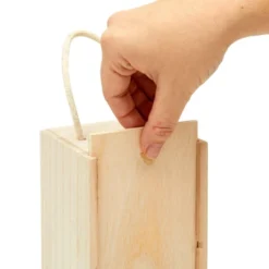 Juvale Wooden Wine Bottle Gift Box With Handle For Holidays, Anniversary, Wedding, Housewarming, 4 X 14 Inches -Anagram Shop GUEST 935eb0c9 2061 4851 b40b badeef2a49e1