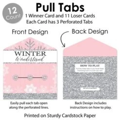 Big Dot Of Happiness Pink Winter Wonderland - Holiday Snowflake Birthday Party And Baby Shower Game Pickle Cards - Pull Tabs 3-in-a-Row - Set Of 12 -Anagram Shop GUEST 93f83a07 2b12 411b b093 ec67b07fe409