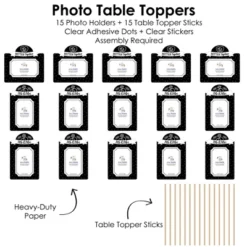 Big Dot Of Happiness Mr. And Mrs. - Black And White Wedding Or Bridal Shower Picture Centerpiece Sticks - Photo Table Toppers - 15 Pieces -Anagram Shop GUEST 9547e4ab 68ac 43ee bcdd ecf05d08c8e4