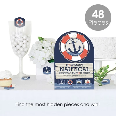 Big Dot Of Happiness Ahoy - Nautical - Baby Shower Or Birthday Party Scavenger Hunt - 1 Stand And 48 Game Pieces - Hide And Find Game 1 Big Dot Of Happiness Ahoy - Nautical - Baby Shower Or Birthday Party Scavenger Hunt - 1 Stand And 48 Game Pieces - Hide And Find Game