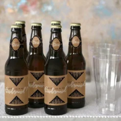 Big Dot Of Happiness Rustic Kraft - Will You Be My Bridesmaid Decorations For Women - 6 Beer Bottle Label Stickers And 1 Carrier -Anagram Shop GUEST 97cd7499 7662 4ede b7da 07afd1984dcd