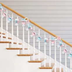 Big Dot Of Happiness Baby Gender Reveal - 90 Chain Links And 30 Paper Tassels Decoration Kit - Team Boy Or Girl Party Paper Chains Garland - 21 Feet