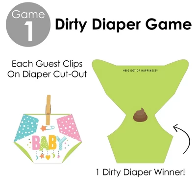 Big Dot Of Happiness Colorful Baby Shower - Baby Shower Conversation Starter - 2-in-1 Dirty Diaper Game - Set Of 24 4 Big Dot Of Happiness Colorful Baby Shower - Baby Shower Conversation Starter - 2-in-1 Dirty Diaper Game - Set Of 24 - Image 4