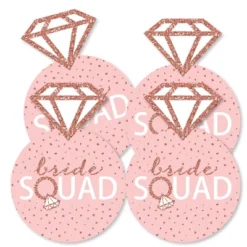 Big Dot Of Happiness Bride Squad - Ring Decorations DIY Rose Gold Bridal Shower Or Bachelorette Party Essentials - Set Of 20