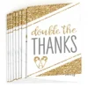 Big Dot Of Happiness It's Twins - Gold Twins Baby Shower Thank You Cards (8 Count)