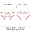 Big Dot Of Happiness Hello Little One - Pink And Gold - Diaper Shaped Raffle Ticket Inserts - Girl Baby Shower Diaper Raffle Game - Set Of 24