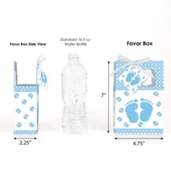 Big Dot Of Happiness Baby Feet Blue - Baby Shower Party Favor Boxes - Set Of 12