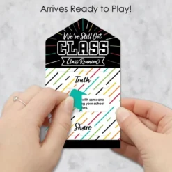 Big Dot Of Happiness Still Got Class - High School Reunion Party Game Pickle Cards - Truth, Dare, Share Pull Tabs - Set Of 12