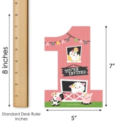 Big Dot Of Happiness 1st Birthday Girl Farm Animals - Shaped Fill-In - Pink Barnyard First Birthday Party Invitation Cards With Envelopes - Set Of 12 -Anagram Shop GUEST 9b2a5ce7 f164 43f7 a53e 9fc38be98340