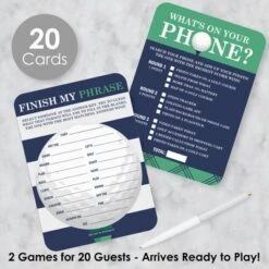 Big Dot Of Happiness Par-Tee Time - Golf - 2-in-1 Birthday Or Retirement Party Cards - Activity Duo Games - Set Of 20