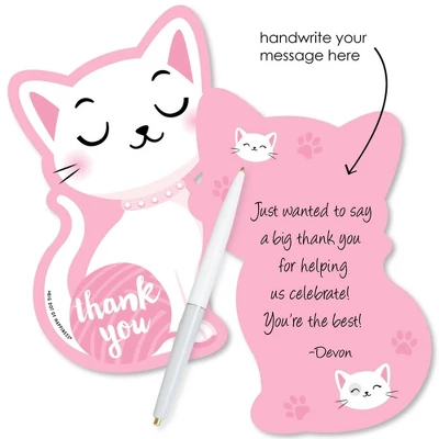 Big Dot Of Happiness Purr-fect Kitty Cat - Shaped Thank You Cards - Kitten Baby Shower Birthday Party Thank You Note Cards With Envelopes - Set Of 12 1 Big Dot Of Happiness Purr-fect Kitty Cat - Shaped Thank You Cards - Kitten Baby Shower Birthday Party Thank You Note Cards With Envelopes - Set Of 12