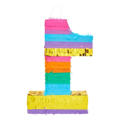Blue Panda Rainbow Number 1 Pinata For 1st Birthday Party Supplies, Fiesta , Cinco De Mayo Celebration (Small, 16.5 X 11 X 3 In) 6 Blue Panda Rainbow Number 1 Pinata For 1st Birthday Party Supplies, Fiesta , Cinco De Mayo Celebration (Small, 16.5 X 11 X 3 In) - Image 6