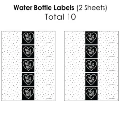 Big Dot Of Happiness Mr. And Mrs. - Black And White Wedding Or Bridal Shower Decorations - Beverage Bar Kit - 34 Pieces -Anagram Shop GUEST 9ec24931 13fb 46fe b829 361ce6e4fc41