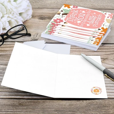 Big Dot Of Happiness Girl Little Pumpkin - Fall Birthday Party Or Baby Shower Thank You Cards (8 Count) 3 Big Dot Of Happiness Girl Little Pumpkin - Fall Birthday Party Or Baby Shower Thank You Cards (8 Count) - Image 3
