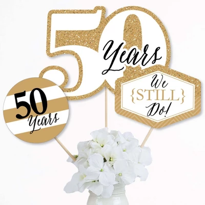 Big Dot Of Happiness We Still Do - 50th Wedding Anniversary - Anniversary Party Centerpiece Sticks - Table Toppers - Set Of 15 1 Big Dot Of Happiness We Still Do - 50th Wedding Anniversary - Anniversary Party Centerpiece Sticks - Table Toppers - Set Of 15