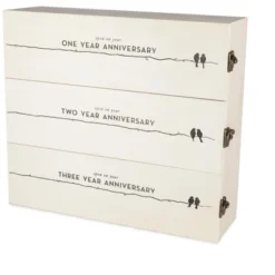Twine Wedding And Anniversary Gift Wooden Wine Box Three Year Celebration 3 Bottle Holder With Lids And Latches, Wood -Anagram Shop GUEST a12c5247 ae76 4cf8 80e4 65599be5e8ed
