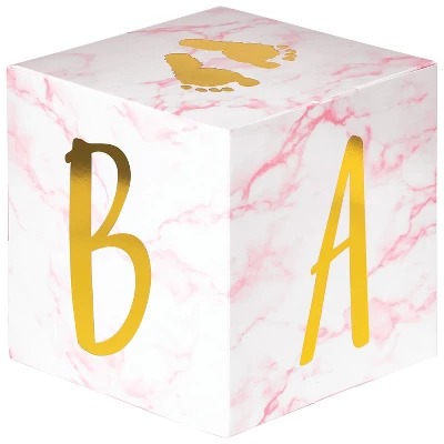 Creative Converting 3ct Marble 'Oh Baby' Centerpieces Party Décor And Accessories Pink 2 Creative Converting 3ct Marble 'Oh Baby' Centerpieces Party Décor And Accessories Pink - Image 2
