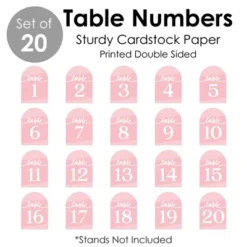 Big Dot Of Happiness Pink Elegantly Simple - Wedding Receptions, Parties Or Events Double-Sided 5 X 7 Inches Cards - Table Numbers - 1-20 -Anagram Shop GUEST a3bc1c7c 3d4a 43e7 aaca 10d249f3e49f
