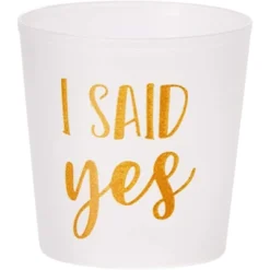 Juvale 15 Pack "She Said Yes" Disposable White Plastic Party Shot Glasses 3.7oz Bachelorette Party Supplies -Anagram Shop GUEST a41c1cb3 a4a2 482a af5e 5aa8b66a838c