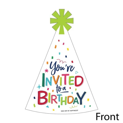 Big Dot Of Happiness Cheerful Happy Birthday - Shaped Fill-in Invitations - Colorful Birthday Party Invitation Cards With Envelopes - Set Of 12 1 Big Dot Of Happiness Cheerful Happy Birthday - Shaped Fill-in Invitations - Colorful Birthday Party Invitation Cards With Envelopes - Set Of 12