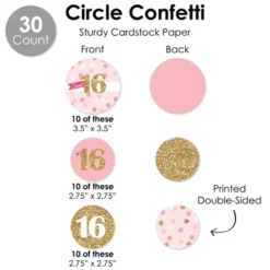 Big Dot Of Happiness Sweet 16 - 16th Birthday Party Supplies Decoration Kit - Decor Galore Party Pack - 51 Pieces -Anagram Shop GUEST a5b5cf99 9647 42bc ba25 691c935d1d16