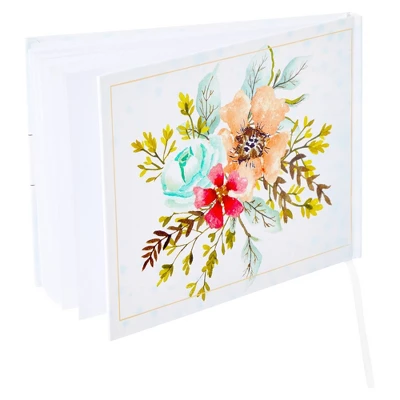 Sustainable Greetings Floral Wedding Guest Book For Reception, Baby Shower With 56 Sheets/112 Pages, Bookmark Ribbon (8x6 In) 3 Sustainable Greetings Floral Wedding Guest Book For Reception, Baby Shower With 56 Sheets/112 Pages, Bookmark Ribbon (8x6 In) - Image 3