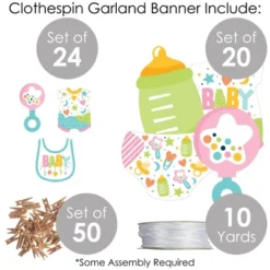 Big Dot Of Happiness Colorful Baby Shower - Gender Neutral Party DIY Decorations - Clothespin Garland Banner - 44 Pieces -Anagram Shop GUEST a8c58a04 11f8 42fe b480 9be1dd24bd55