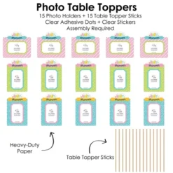 Big Dot Of Happiness Colorful Baby Shower - Gender Neutral Party Picture Centerpiece Sticks - Photo Table Toppers - 15 Pieces -Anagram Shop GUEST a925cf11 b086 43a9 a632 c6b3cb83cd56