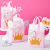 Blue Panda 24 Pack Princess-Themed Party Favor Bags For Birthday Celebrations, Pink Gift Totes For Baby Shower, Wedding, Bachelorette, 6.5 X 7 X 2 In