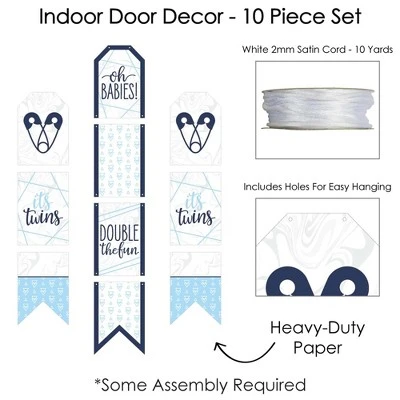 Big Dot Of Happiness It's Twin Boys - Hanging Vertical Paper Door Banners - Blue Twins Baby Shower Wall Decoration Kit - Indoor Door Decor 3 Big Dot Of Happiness It's Twin Boys - Hanging Vertical Paper Door Banners - Blue Twins Baby Shower Wall Decoration Kit - Indoor Door Decor - Image 3