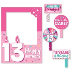 Big Dot Of Happiness Girl 13th Birthday - Official Teenager Birthday Party Selfie Photo Booth Picture Frame And Props - Printed On Sturdy Material -Anagram Shop GUEST aa770325 45fd 4488 9137 8606725a6291