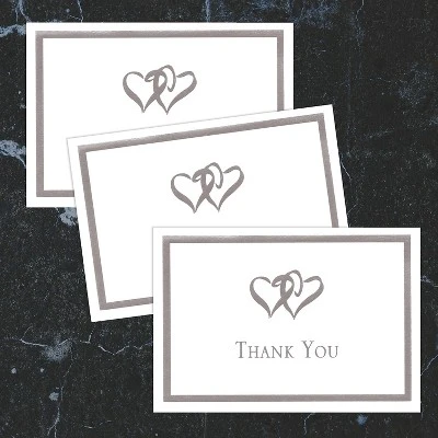 Masterpiece Studios Great Papers! Silver Foil Double Heart Thank You Note Cards And Envelopes 145000 2 Masterpiece Studios Great Papers! Silver Foil Double Heart Thank You Note Cards And Envelopes 145000 - Image 2