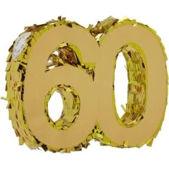 Mini Number Pinata 60 For 60th Birthday & Anniversary, Gold Foil -Anagram Shop GUEST aaa4e876 5667 4002 8cc1 6ab5d6911e17