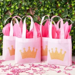 Blue Panda 24 Pack Princess-Themed Party Favor Bags For Birthday Celebrations, Pink Gift Totes For Baby Shower, Wedding, Bachelorette, 6.5 X 7 X 2 In -Anagram Shop GUEST ab738870 4fa4 4e38 9767 f9f022a42256