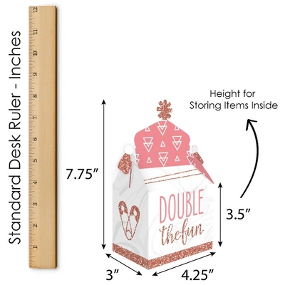 Big Dot Of Happiness It's Twin Girls - Treat Box Party Favors - Pink And Rose Gold Twins Baby Shower Goodie Gable Boxes - Set Of 12 5 Big Dot Of Happiness It's Twin Girls - Treat Box Party Favors - Pink And Rose Gold Twins Baby Shower Goodie Gable Boxes - Set Of 12 - Image 5