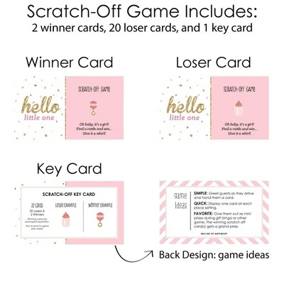 Big Dot Of Happiness Hello Little One - Pink And Gold - Girl Baby Shower Game Scratch Off Cards - 22 Count 3 Big Dot Of Happiness Hello Little One - Pink And Gold - Girl Baby Shower Game Scratch Off Cards - 22 Count - Image 3