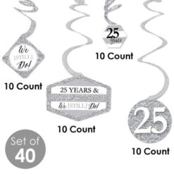 Big Dot Of Happiness We Still Do - 25th Wedding Anniversary - Anniversary Party Hanging Decor - Party Decoration Swirls - Set Of 40 -Anagram Shop GUEST ac7c7599 168d 4044 bad0 3268faedd4d4