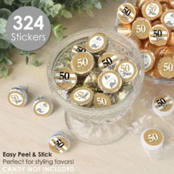 Big Dot Of Happiness We Still Do - 50th Wedding Anniversary - Anniversary Party Small Round Candy Stickers - Party Favor Labels - 324 Count