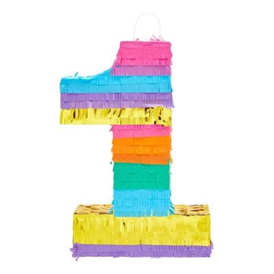 Blue Panda Rainbow Number 1 Pinata For 1st Birthday Party Supplies, Fiesta , Cinco De Mayo Celebration (Small, 16.5 X 11 X 3 In) 5 Blue Panda Rainbow Number 1 Pinata For 1st Birthday Party Supplies, Fiesta , Cinco De Mayo Celebration (Small, 16.5 X 11 X 3 In) - Image 5