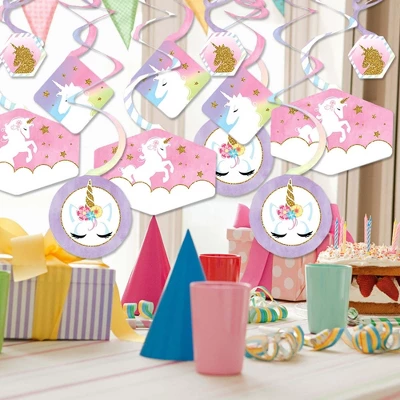 Big Dot Of Happiness Rainbow Unicorn - Magical Unicorn Baby Shower Or Birthday Party Hanging Decor - Party Decoration Swirls - Set Of 40 1 Big Dot Of Happiness Rainbow Unicorn - Magical Unicorn Baby Shower Or Birthday Party Hanging Decor - Party Decoration Swirls - Set Of 40