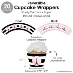 Big Dot Of Happiness Paris, Ooh La La - Paris Themed Baby Shower Or Birthday Party Favors And Cupcake Kit - Fabulous Favor Party Pack - 100 Pieces -Anagram Shop GUEST aef55277 4c8d 4570 af46 b60b0d507995